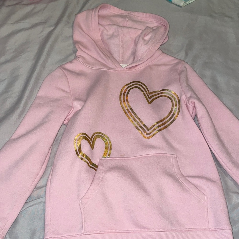 Kids Cat& Jack pink and gold hoodie size US 6-6X